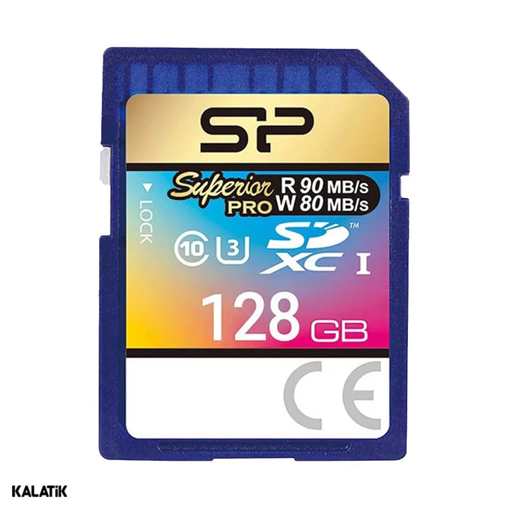 کارت حافظه SDXC سیلیکون پاور مدل Superior Pro کلاس 10 استاندارد UHS-I U3 با سرعت 90MB ظرفیت 128 گیگابایت